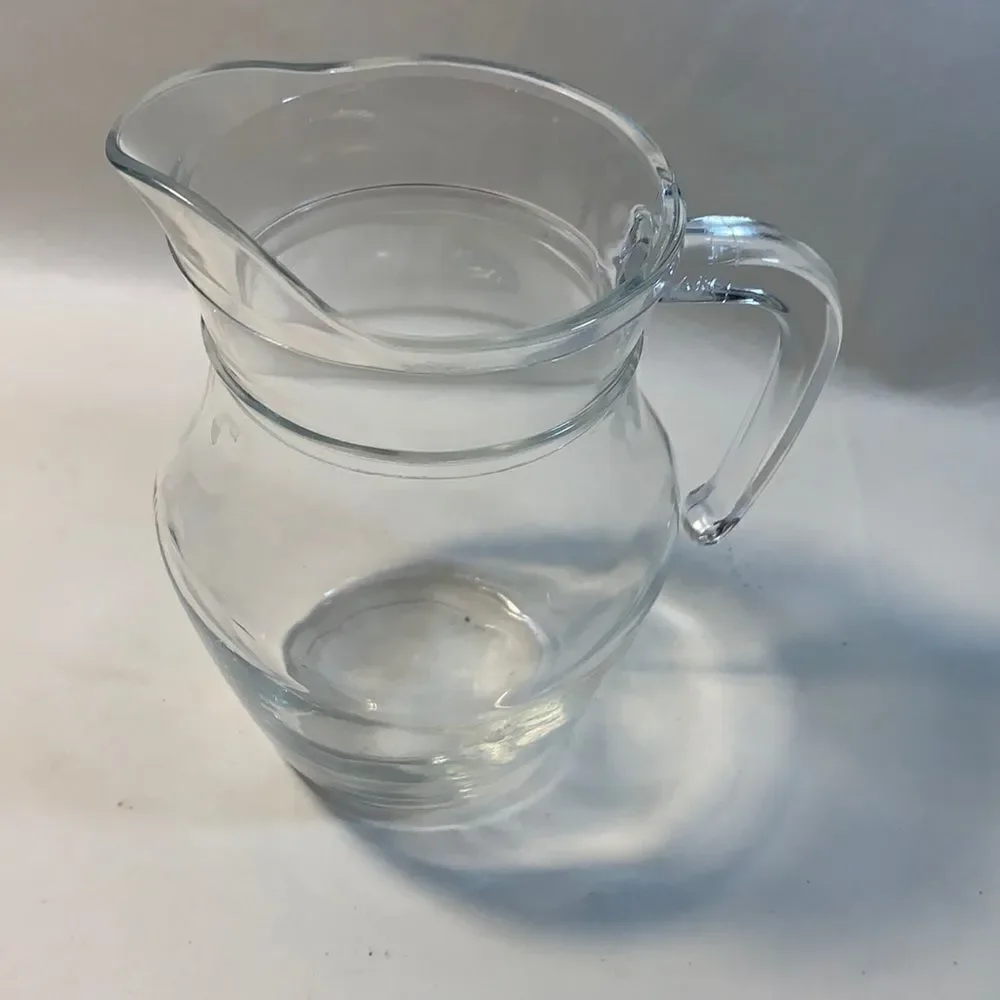 Clear Glass Serving Pitcher Handle Mimosa 22 Ounce Kitchen Bar Accessories  Used